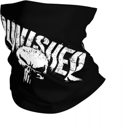 Bandanas Multifonctionnels Cache-cou tête de mort The Punisher pour femme et homme coupe-vent style vintage bandana écharpe pour le ski hiver