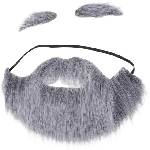 LALADEFIEE Self Adhesive Fake Beard and Eyebrows for Adult Costume Party Realistic Facial Hair Accessory