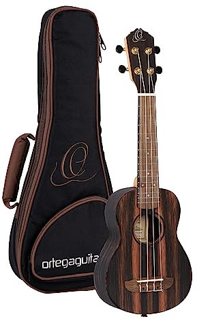 Ortega Guitars Sopran Ukulele Akustisch – Timber Series – Inklusive Gigbag – Ebenholz, Natur (RUEB-SO)