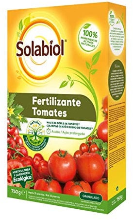 Solabiol Fertilizante tomates, ingredientes 100% orgánicos con estimulador radicular para una mejora de la cosecha