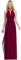 Babyonlinedress Robe de Soirée Femme Demoiselle d'honneur Longue Col Rond Dos Ouvert avec Ceinture en Mousseline Bordeaux 46