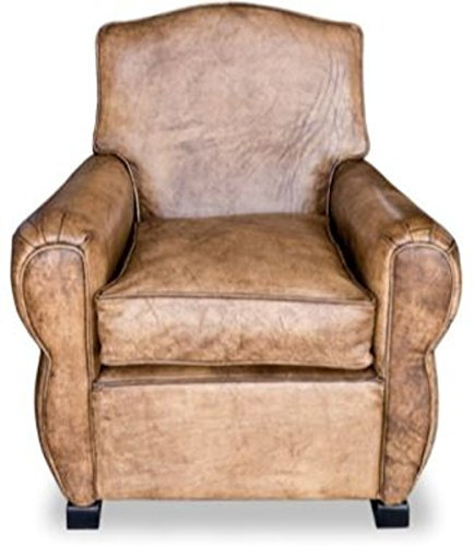 Casa Padrino Echtleder Sessel Buffalo Leder/Antik-Braun - Clubsessel - Lounge Sessel - Vintage