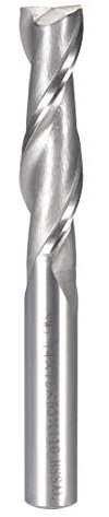 sourcing map 14mm Cutting HSS-AL Spiral Drill Bit Straight End Mill Cutter 2 Flute with 12mm Shank