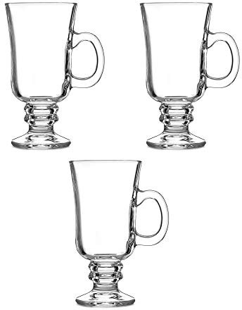 Irish Coffee Glasses Set Of 3 Irish Coffee Mugs 250ml Footed Irish Coffee Glasses Hot Chocolate Beverages Mugs Punch Mulled Wine Glasses