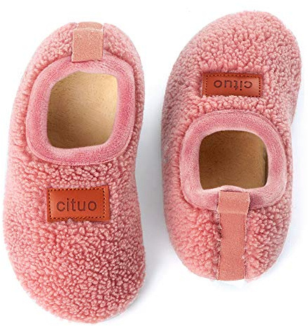 Dream Bridge Pantofole da Casa per Bambini Ragazzi Calzini Antiscivolo Scarpe in Sherpa Vello
