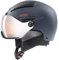 uvex hlmt 600 Visor - robuster Skihelm für Damen und Herren - individuelle Größenanpassung - mit Visier - Dark Slate orange matt - 53-55 cm