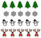 inking house Set of 20 x Christmas themed Iron on Screen Print Transfer patch/badge for Fabric reindeer, snow flakes, christmas tree, snow man, Xmas Set