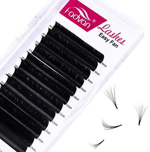 FADVAN Extension Cils Easy Fan 0.07C Curl 8-14mm Mixte Soie Volume Russe 2D~20D Faux Cils Extension de Cils Professionnel Easy Fan Lashes Curl(0.07C, mix 8-14mm)