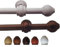 Bastone per Tenda, Asta in legno da Ø 22 mm. anelli + accessori da 160 a 200 cm. Movimento a strappo (frusta non inclusa), Attacco a parete (Noce, 200 cm.)
