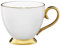 AMBTION Kaffeetasse weiß mit Goldrand 400 ml Porzellanbecher groß auf Füß XXL Tasse Kaffee Tee Latte Macchiato elegant Royal