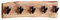 FineBuy Design Wandgarderobe Akazie Massivholz/Metall, Hakenleiste Flurgarderobe Wand, Garderobe Holz