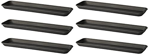 Euro3plast Artikel 1991 Inis Untersetzer 46,6 x 16,1 cm für Blumenkasten Inis 50 x 20 cm aus Kunststoff (6, Anthrazit)