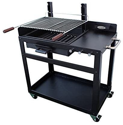 IMOR - Kit de carrito y barbacoa de jardín de carbón y leña Aviles