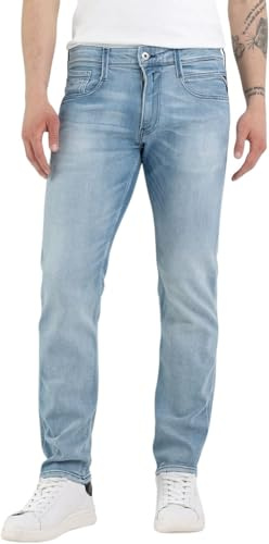 Replay Herren Jeans Anbass Slim-Fit mit Comfort Stretch, Light Blue 010 (Blau), 28W / 32L