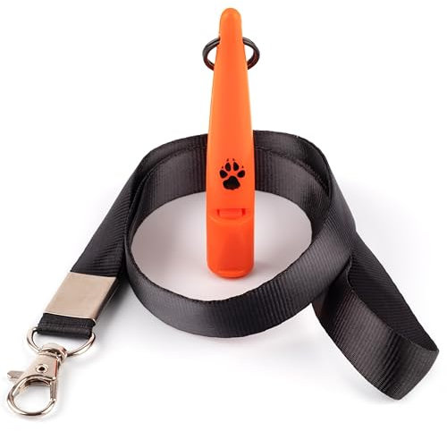 The Dog Lady (TDL) Hundepfeife mit Umhängeband – Weitreichendes Trainingswerkzeug für Rückruf & Gehorsam – Einstellbare Frequenz, lauter Klang für alle Hunderassen (Orange)