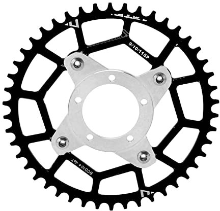 VGEBY Fahrradzubehör, 46T 104BCD Ritzeladapter Hohe Härte Mid Drive Kettenblatt Spider Adapter Geeignet für Bafang BBS01 BBS02(Schwarz) Elektrische Fahrräder