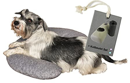 Rohrschneider Hundekissen Liegekissen Grau + extra Hundekotbeutelset