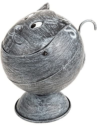 SIDCO Sturmaschenbecher Outdoor Aschenbecher Miezi Garten Metall Ascher f. draußen