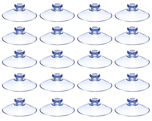 20 Piezas Ventosas Transparentes Mini Ventosas de Plastico sin Ganchos Ventosa Pequeñas para Cristal Azulejos Mesa Ventana Espejo Baño Armario - 30mm