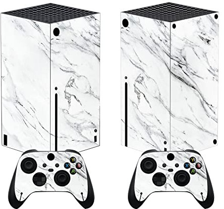 PlayVital Adesivo Skin per Xbox Series X Console&Controller Sticker Decal Cover Vinile per Xbox Series X-Marmo Bianco Moderno