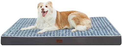 Orthopädisches Hundebett für mittelgroße, große und extra große Hunde, Eierkiste aus Schaumstoff (XXXL (137 x 107 x 10 cm), graue Seite)