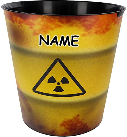 alles-meine.de GmbH Papierkorb Modell wählbar 10 Liter - wasserdicht - 28 cm - aus Kunststoff Endlager & Sondermüll inkl. Name - Eimer - Spielzeugkorb/Popcornschüssel /..