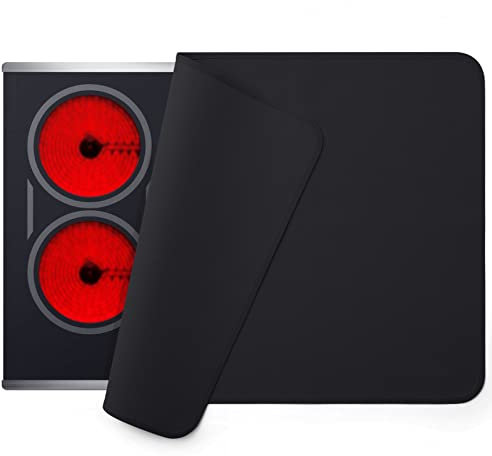 FLASLD Couvre-plaque ignifuge et imperméable pour cuisinière électrique, 53 x 91 cm, couvercle en verre – Protection de plaque de cuisson en verre céramique, noir sans logo