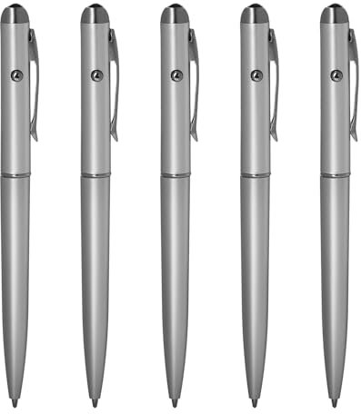 TopHomer Stift mit unsichtbarer Tinte, 5 Stück, Spionage-Stift mit UV-Licht, multifunktionaler Sicherheitsmarker, LED-UV-Lichtmarker, kreativer Geheimstift, Schule, Bürobedarf