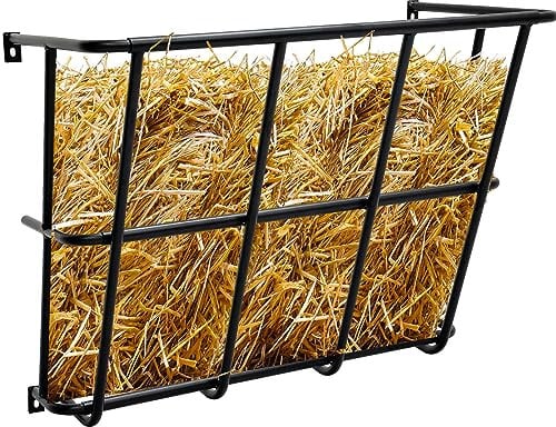 TMEE Heu-Futterstation für Ziegen, Heuraufe für Pferde, Schafe, Wandhalterung, strapazierfähig, verzinkter Stahl, Heukorb für Rinder, Kühe, Nutztiere auf dem Bauernhof