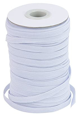 BOKFJBP 6mm Élastique,50 mètres Élastique à Coudre pour la Couture et Le ménage DIY Artisanat Tissus à Coudre Élastique Blanc