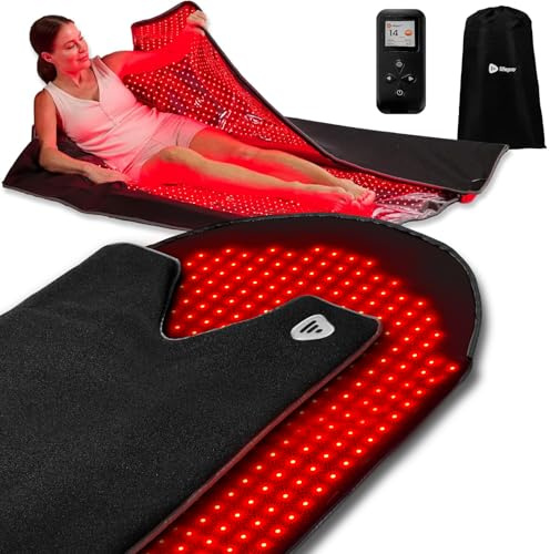 LifePro Manta de terapia de luz roja para cobertura completa del cuerpo con terapia de luz roja e infrarroja cercana, alfombrilla de luz roja para todo el cuerpo, dispositivo de almohadilla de terapia