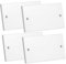 rhinocables Double Socket Blanking Plate – Plug Covers, UK | Waterproof Light Switch Cover | Electric Wall Fitting | Blank Cover Plate for Unused Outlet | White with Screws (Pack of 4)