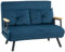 HOMCOM Schlafsofa, Klappbett mit Bettfunktion, Relaxsessel mit Rückenkissen, Polstersofa mit Verstellbarer Rückenlehne, Samtoptik, 102 x 73 x 81 cm, Blau