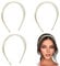 3Pcs Multi Layers Metal Headband for Women - Gold Hair Accessories, Wire Hair Band, Fashion Headpiece for Wedding, Hair Hoop for Girls