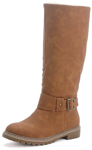 Pogolino Damen Stiefel warm gefüttert Stiefeletten Boots Winter Herbst PG81 Camel 38
