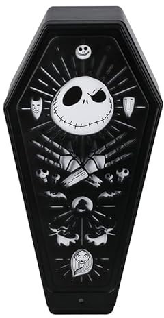 Nightmare Before Christmas Coffin Light Officially Licensed Disney Night Light Spooky Halloween Decor, Moody Accent with Two Light Colors, Idea Gift for Movie Fans | Paladone