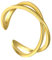 KnSam Gold 585 14K Hochzeitsring, Verlobungsring Gelbgold Au585, Kreuz Offen Verstellbar Trauringe Echte Goldschmuck, Gr.58 (18.5)