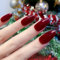 30pcs Red False Nails - Almond Press on Nails - Medium Cherry Red Fake Nails with Glue - Burgundy Stick on Nails for Women - Dark Red Nail Tips and Glue on Full Cover Long Lasting