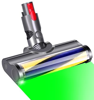 Brosse pour Dyson V10 V11 V15 V8 V7, Tête de Brosse à Rouleau avec Lumières LED pour Révéler la Poussière Invisible, Adaptée au Nettoyage des Planchers Durs,Accessoires de Brosse