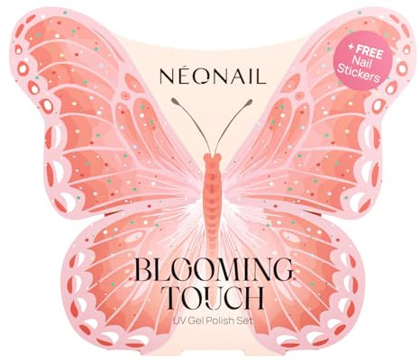 NÉONAIL UV Nagellack Maniküre Set - BLOOMING TOUCH - Gel Nägel Set - Nagellack - Revital Base Fiber - Top Glow Twinkle Twist - Frühling Nagelsticker - 2x7,2 ml