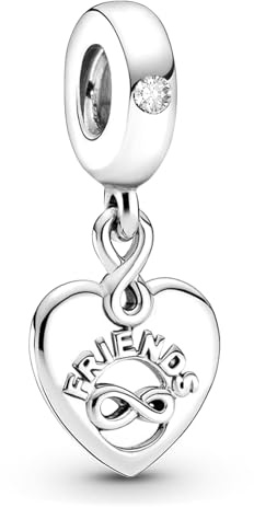Sterling Silber S925 Infinity Unendlichkeit Freundschaft Charms & Beads für Damen,Family,Blume Glühwürmchen Moments Charm Anhänger für Armbänder,Sicherheitskette,Geschenk für Frauen Geburtstag