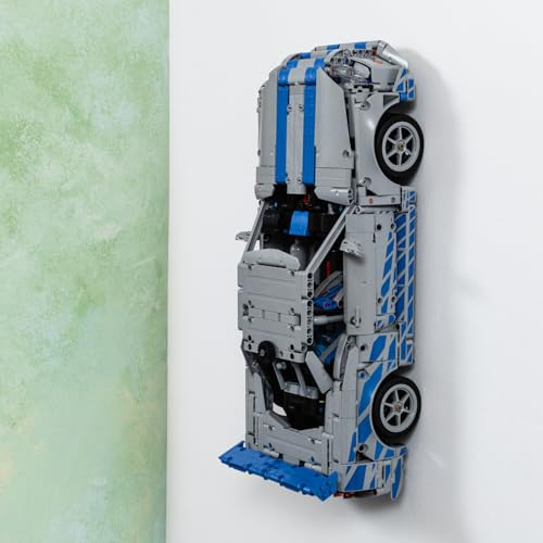 Brickify Wall Mount Compatible With LEGO Technic Nissan Skyline 42210 GT-R (R34) – Display Mount Compatible with 2 Fast 2 Furious Set 42210 – Premium Wall Display for Technic Models – Car Not Included