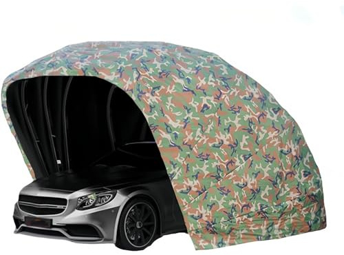 TUPOSTAR Abri Voiture Toutes Saisons RéSistant Aux IntempéRies, Auvent De Garage Pliable Et Mobile pour Voiture, Abri Voiture Semi-Automatique Anti-IntempéRies,06,6 * 2.5m