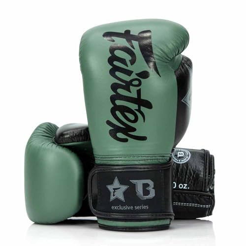 Fairtex x Booster BG V2 Real Leather Boxing Gloves Dark Green/Black