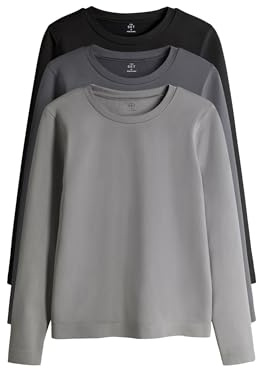 THE SET Damen Glättende Active Langarmshirts, 3er-Pack