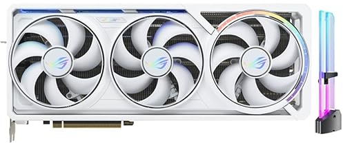ASUS ROG Astral GeForce RTX 5090 White OC Edition GPU, 32GB GDDR7, 3352 AI Tops, DLSS 4, 512-bit, DP 2.1b x3, HDMI 2.1b x2, AI Content Creation, LLM Inference, with GPU Holder