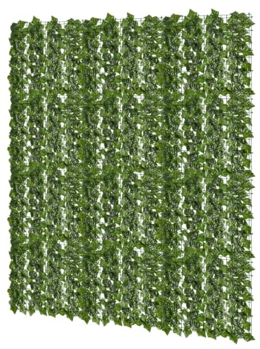 Mantigositeen Künstliche Efeu Süßkartoffelblatt Hecke Sichtschutz,Efeu Sichtschutz 100 * 300cm,Sichtschutzzaun, Rolle,Efeublätter eignet Sich perfekt für Terrassenbereiche im Freien