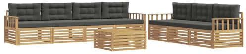 vidaXL Outdoor-Sofagarnitur 8 pcs Weiß und Anthrazit 79 x 79 x 37 cm, Garten Sofa, modernes Outdoor-Mobiliar, Bequeme Lounge-Ecke für Terrasse und Patio