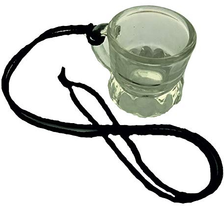 RPN 24 x Schnapsgläser Schnapsglas Umhänge Band Shots 2cl Trinkglas Schnapskrug Glas (Schwarz)