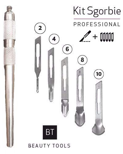 Beauty Tools KIT PROFESSIONALE MANICO SGORBIE + LAME 2 PEZZI X 2,4,6,8,10